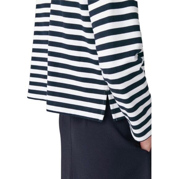 COS Women's Breton Striped Navy & White Top Size M - Picture 11 of 12